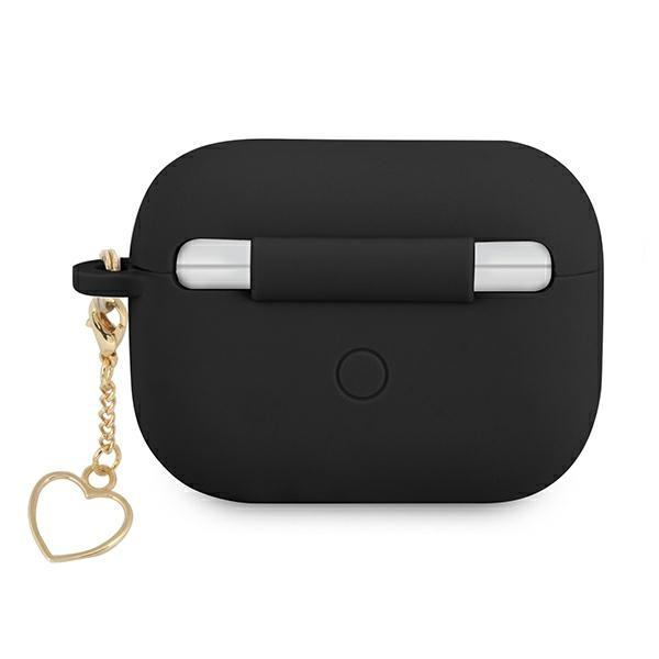 Kryt Guess GUAPLSCHSK Apple AirPods Pro black Silicone Charm Heart Collection