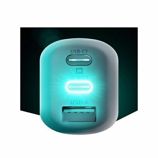 Síťová nabíječka 3MK HyperCharger 65W 2xUSB-C + USB-A GaN PD 3.0 QC 4.0 white