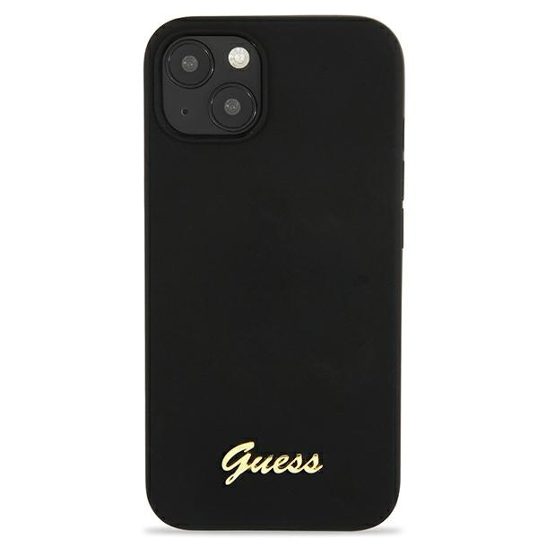Kryt Guess GUHMP13MLSLMGBK Apple iPhone 13 black hardcase Silicone Script Gold Logo