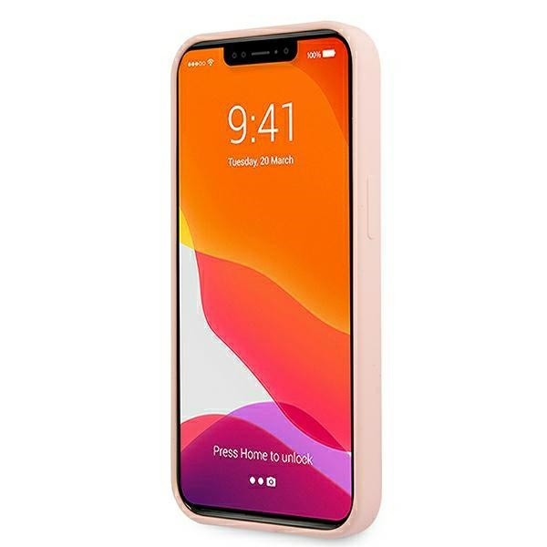 Kryt Guess GUHMP13MLSLMGLP Apple iPhone 13 light pink hardcase Silicone Script Gold Logo Magsafe