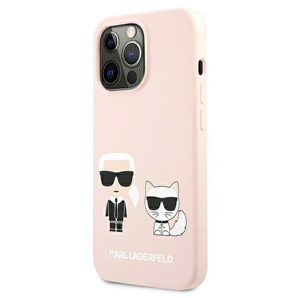 Kryt Karl Lagerfeld KLHMP13LSSKCI Apple iPhone 13 Pro hardcase light pink Silicone Ikonik Karl & Choupette Magsafe