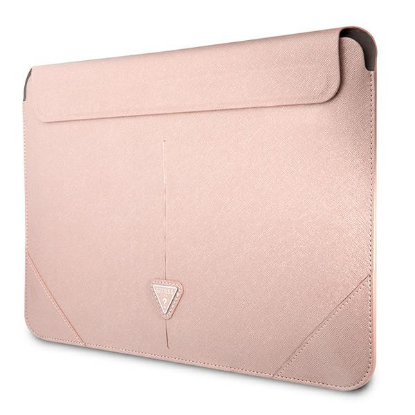 Kryt Guess Sleeve GUCS16PSATLP 16 inch pink Saffiano Triangle Logo