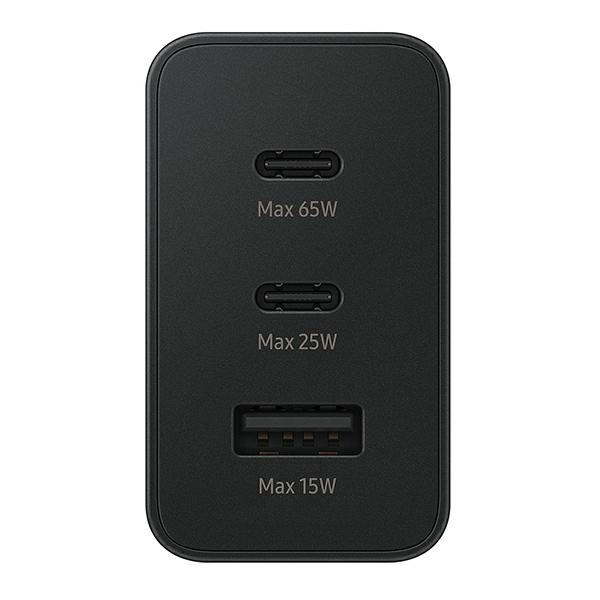 Síťová nabíječka Samsung EP-T6530NB PD 65W 3in1 2xUSB-C 1xUSB-A black