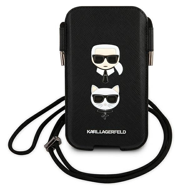 Kryt Karl Lagerfeld KLHCP12MOPHKCK 6.1 inch black hardcase Saffiano Ikonik Karl&Choupette Head