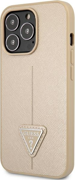Kryt Guess GUHCP13LPSATLE Apple iPhone 13 Pro beige hardcase Saffiano Triangle Logo