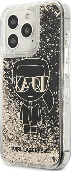 Kryt Karl Lagerfeld KLHCP13LLGGKBK Apple iPhone 13 Pro black hardcase Liquid Glitter Gatsby