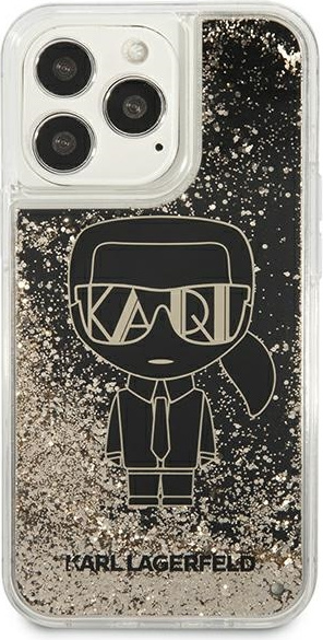 Kryt Karl Lagerfeld KLHCP13LLGGKBK Apple iPhone 13 Pro black hardcase Liquid Glitter Gatsby