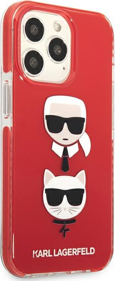 Kryt Karl Lagerfeld KLHCP13LTPE2TR Apple iPhone 13 Pro hardcase red Karl&Choupette Head
