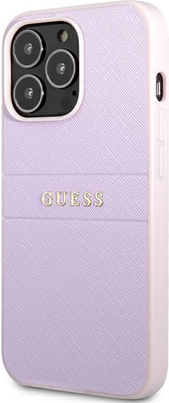 Kryt Guess GUHCP13LPSASBPU Apple iPhone 13 Pro purple Saffiano Hot Stamp & Metal Logo