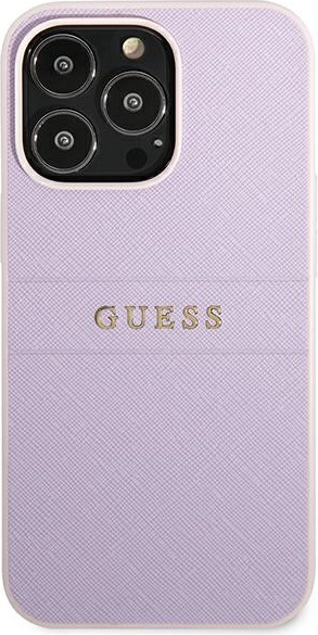 Kryt Guess GUHCP13LPSASBPU Apple iPhone 13 Pro purple Saffiano Hot Stamp & Metal Logo