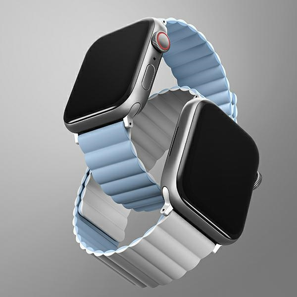 Kryt UNIQ Revix strap Apple Watch 4/5/6/7/SE/8/9/10 40/41/42mm Reversible Magnetic white-blue