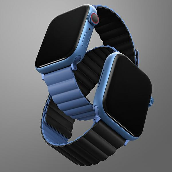 Kryt UNIQ Revix strap Apple Watch 4/5/6/7/SE/8/9/Ultra 44/45/49mm Reversible Magnetic black-blue