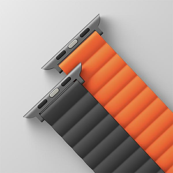 Kryt UNIQ Revix strap Apple Watch 4/5/6/7/SE/8/9/Ultra 44/45/49mm Reversible Magnetic grey-orange