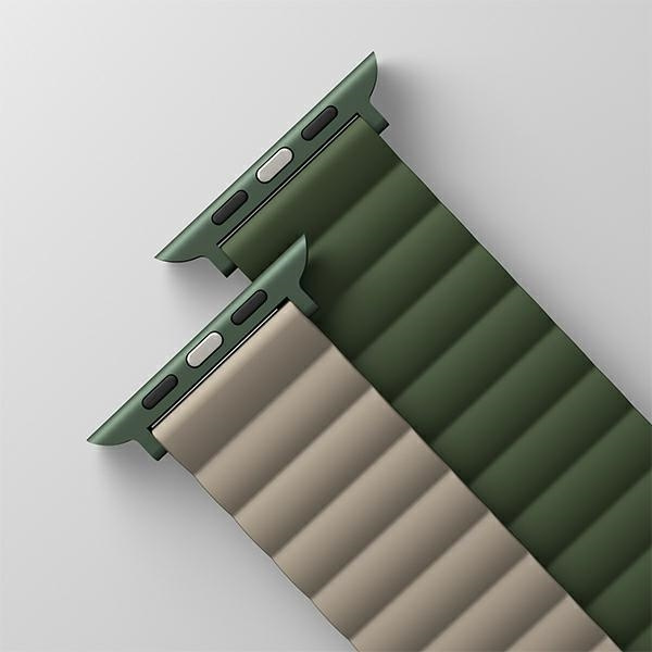 Kryt UNIQ Revix strap Apple Watch 4/5/6/7/SE/8/9/Ultra 44/45/49mm Reversible Magnetic green-taupe/dark gray
