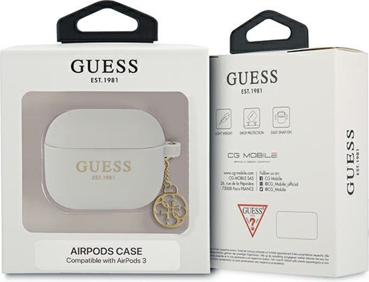Kryt Guess GUA3LSC4EG Apple AirPods 3 grey Silicone Charm 4G Collection