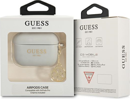 Kryt Guess GUAPLSC4EG Apple AirPods Pro grey Silicone Charm 4G Collection
