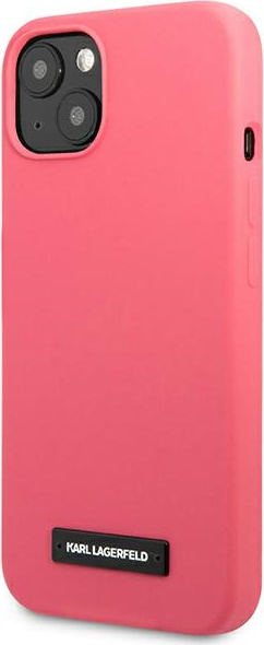 Kryt Karl Lagerfeld KLHCP13SSLMP1PI Apple iPhone 13 mini hardcase fuchsia Silicone Plaque