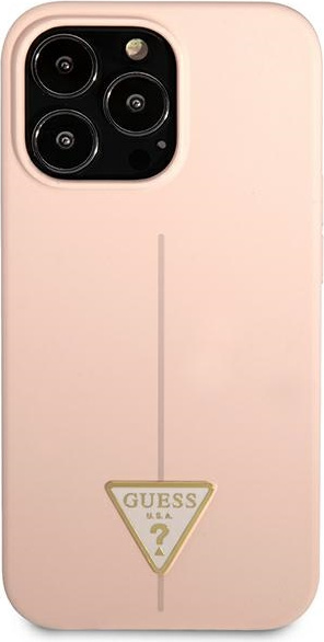 Kryt Guess GUHCP13LSLTGP Apple iPhone 13 Pro pink hardcase Silicone Triangle
