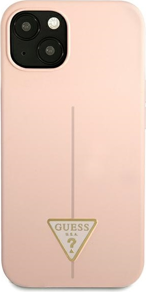 Kryt Guess GUHCP13MSLTGP Apple iPhone 13 pink hardcase Silicone Triangle