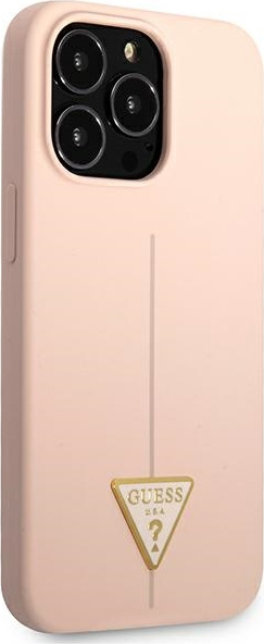 Kryt Guess GUHCP13XSLTGP Apple iPhone 13 Pro Max pink hardcase Silicone Triangle