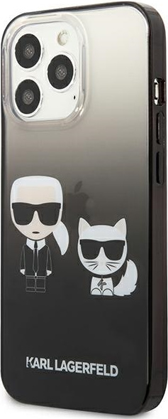 Kryt Karl Lagerfeld KLHCP13LTGKCK Apple iPhone 13 Pro hardcase black Gradient Ikonik Karl & Choupette