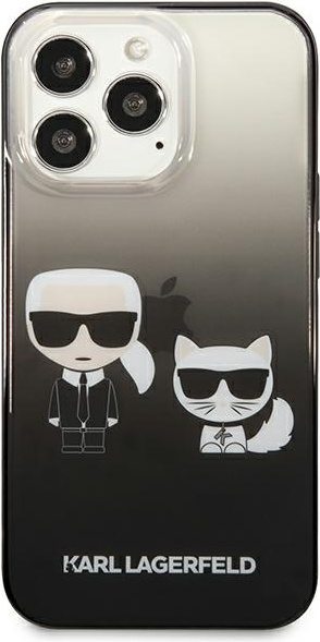Kryt Karl Lagerfeld KLHCP13LTGKCK Apple iPhone 13 Pro hardcase black Gradient Ikonik Karl & Choupette