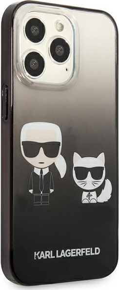 Kryt Karl Lagerfeld KLHCP13LTGKCK Apple iPhone 13 Pro hardcase black Gradient Ikonik Karl & Choupette