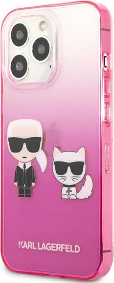 Kryt Karl Lagerfeld KLHCP13LTGKCP Apple iPhone 13 Pro hardcase pink Gradient Ikonik Karl & Choupette
