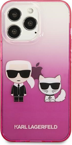 Kryt Karl Lagerfeld KLHCP13LTGKCP Apple iPhone 13 Pro hardcase pink Gradient Ikonik Karl & Choupette