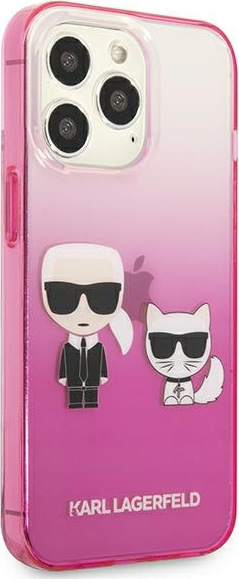 Kryt Karl Lagerfeld KLHCP13LTGKCP Apple iPhone 13 Pro hardcase pink Gradient Ikonik Karl & Choupette