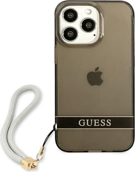 Kryt Guess GUHCP13LHTSGSK Apple iPhone 13 Pro black hardcase Translucent Stap