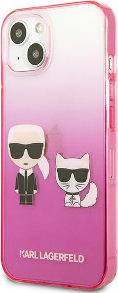 Kryt Karl Lagerfeld KLHCP13STGKCP Apple iPhone 13 mini hardcase pink Gradient Ikonik Karl & Choupette