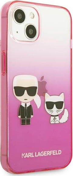 Kryt Karl Lagerfeld KLHCP13STGKCP Apple iPhone 13 mini hardcase pink Gradient Ikonik Karl & Choupette