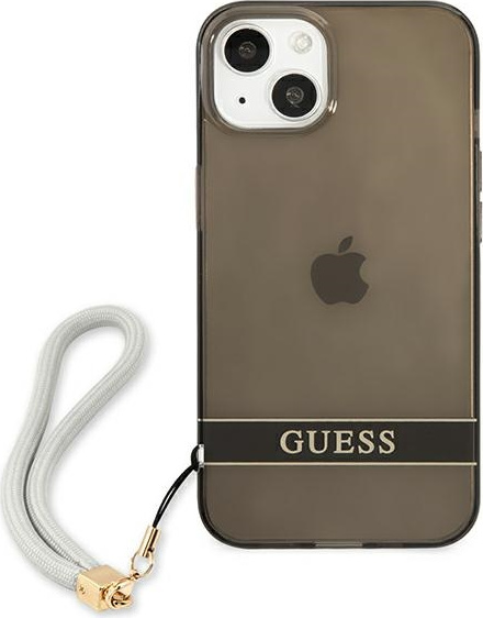 Kryt Guess GUHCP13SHTSGSK Apple iPhone 13 mini black hardcase Translucent Stap