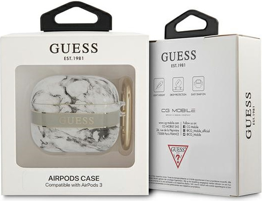 Kryt Guess GUA3HCHMAG Apple AirPods 3 grey Marble Strap Collection