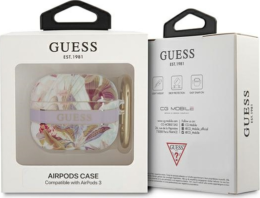 Kryt Guess GUA3HHFLU Apple AirPods 3 purple Flower Strap Collection