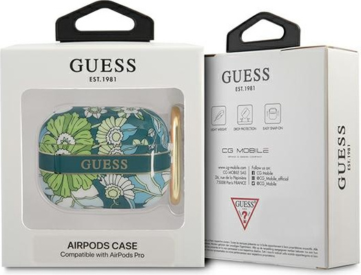 Kryt Guess GUAPHHFLN Apple AirPods Pro green Flower Strap Collection