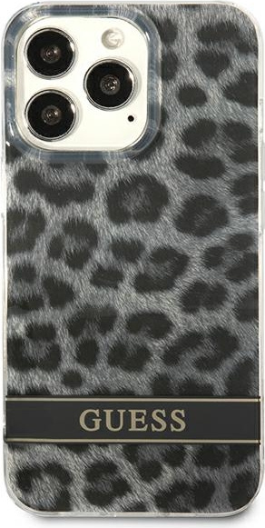 Kryt Guess GUHCP13LHSLEOK Apple iPhone 13 Pro grey hardcase Leopard