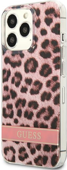 Kryt Guess GUHCP13LHSLEOP Apple iPhone 13 Pro pink hardcase Leopard