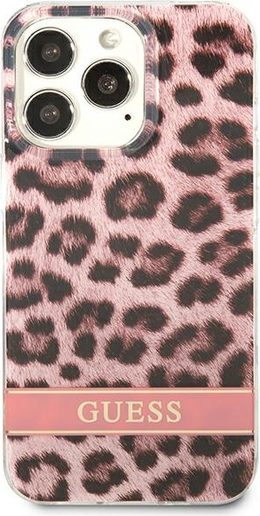 Kryt Guess GUHCP13LHSLEOP Apple iPhone 13 Pro pink hardcase Leopard