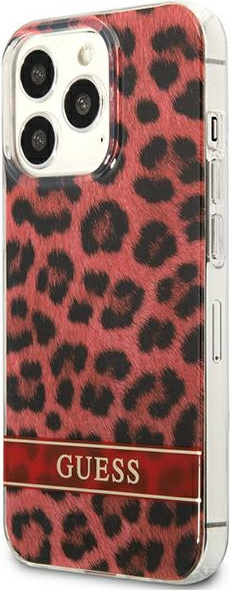 Kryt Guess GUHCP13LHSLEOR Apple iPhone 13 Pro red hardcase Leopard