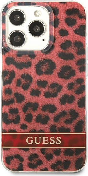 Kryt Guess GUHCP13LHSLEOR Apple iPhone 13 Pro red hardcase Leopard