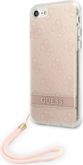Kryt Guess GUOHCI8H4STP Apple iPhone SE 2022/SE 2020/8/7 pink hardcase 4G Print Strap