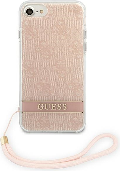 Kryt Guess GUOHCI8H4STP Apple iPhone SE 2022/SE 2020/8/7 pink hardcase 4G Print Strap