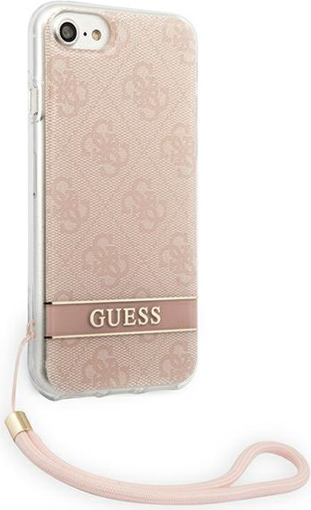 Kryt Guess GUOHCI8H4STP Apple iPhone SE 2022/SE 2020/8/7 pink hardcase 4G Print Strap