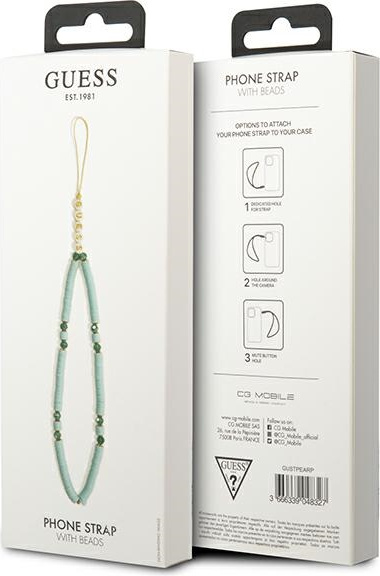 Šňůrka na mobil Guess GUSTPEARP Phone Strap blue Heishi Beads