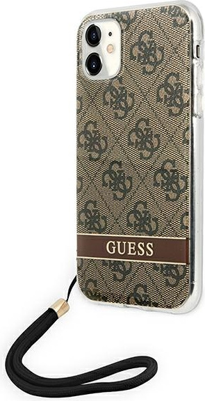 Kryt Guess GUOHCN61H4STW Apple iPhone 11 brown hardcase 4G Print Strap