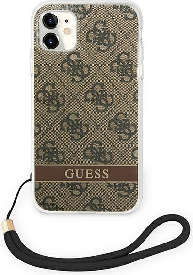 Kryt Guess GUOHCN61H4STW Apple iPhone 11 brown hardcase 4G Print Strap