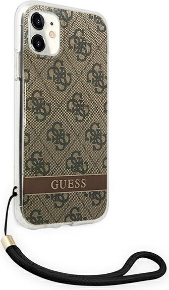 Kryt Guess GUOHCN61H4STW Apple iPhone 11 brown hardcase 4G Print Strap