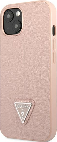 Kryt Guess GUHCP13SPSATLP Apple iPhone 13 mini pink hardcase Saffiano Triangle Logo